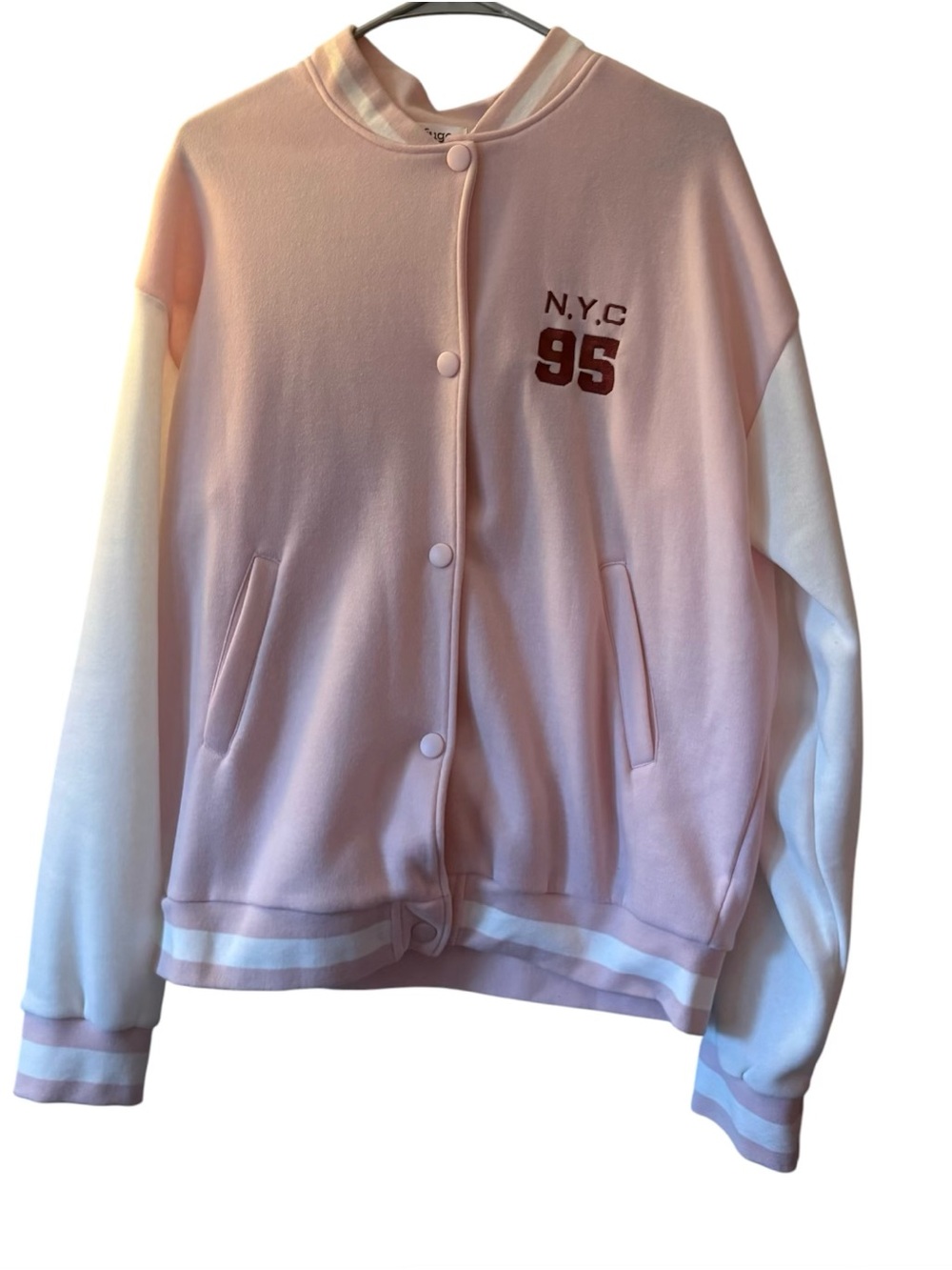 N.Y.C. 95 Pink & White Varsity Jacket